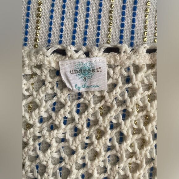 Undrest by the Sea Anthropologie Coverup Ivory Knit Dress Long Sz S - Picture 3 of 8